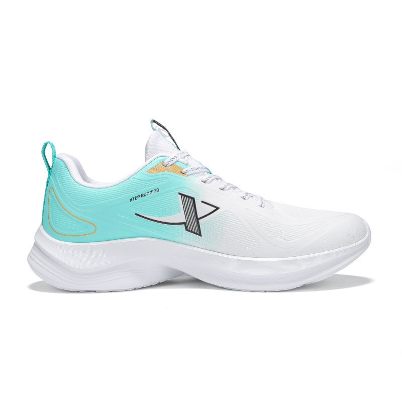XTEP Cushioning Breathable Low top Casual Running Shoes Men’s Classic White Aurora Green