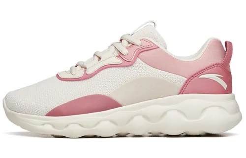Anta Mesh Cushioning Slip Resistant Abrasion Resistant Breathable Low top Casual Running Shoes Women's Gray Pink