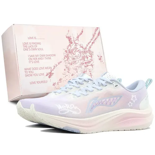 Li Ning Red Hare 8 Slip Resistant, Abrasion Resistant, Breathable Low top Casual Running Shoes Women's Purple Pink
