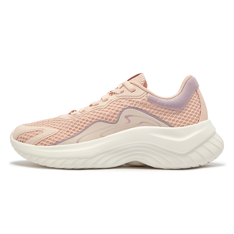361° Breathable Abrasion Resistant Coverage Low top Sprint Casual Running Shoes Women’s White Pink