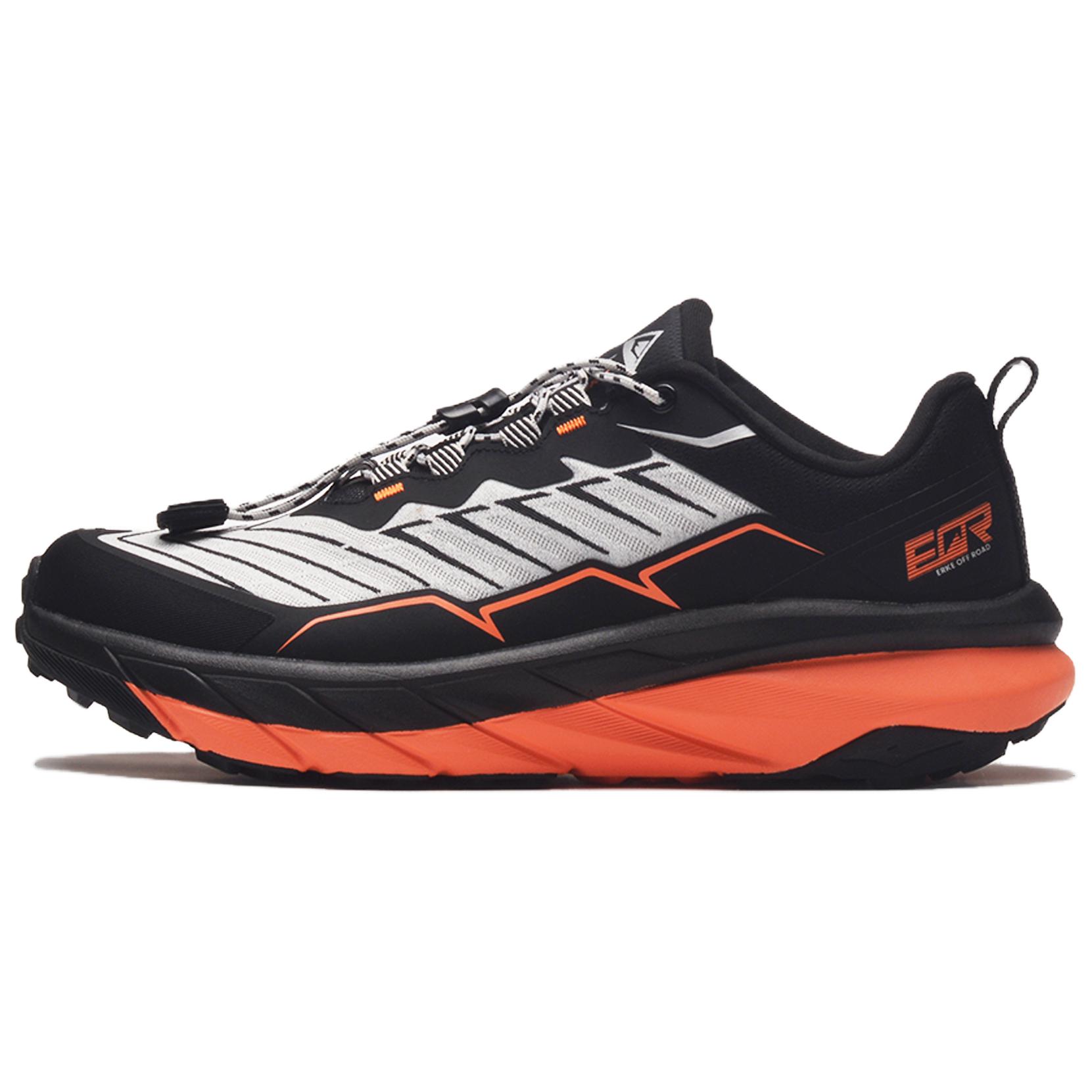 Erke Cushioning, Wear Resistant Low top Running Shoes Men’s Black Gray Orange