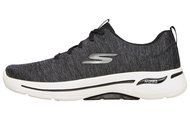 Skechers Go Walk Arch Fit Lace Up Fabric Low top Running Shoes Women's Black White