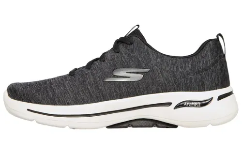 Skechers Go Walk Arch Fit Lace Up Fabric Low top Running Shoes Women's Black White