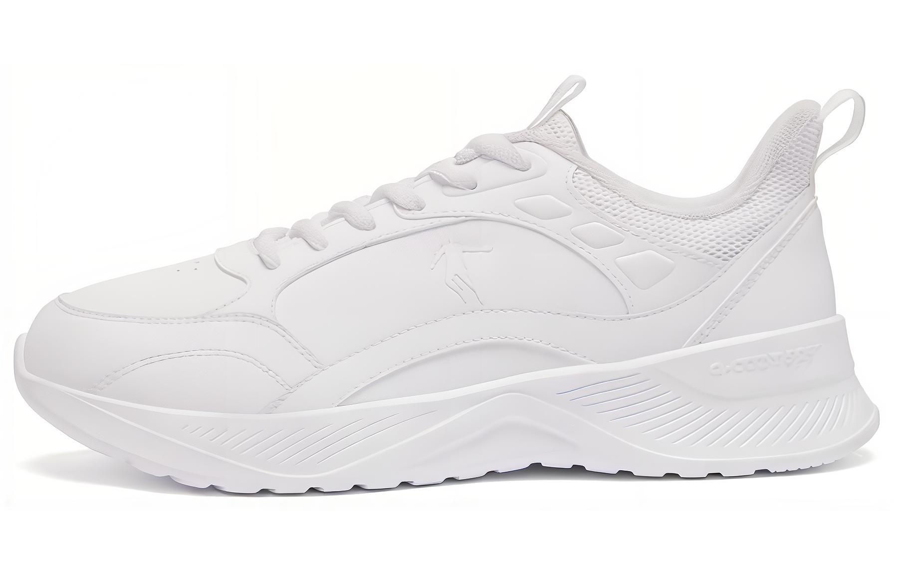 QIAODAN Cushioning Abrasion Resistant Lightweight Low top Running Shoes Men’s White