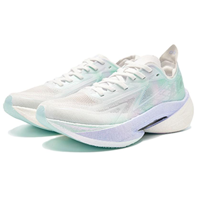 QIAODAN Cushioning Breathable Low top Carbon Plate Marathon Running Shoes Women’s White Green