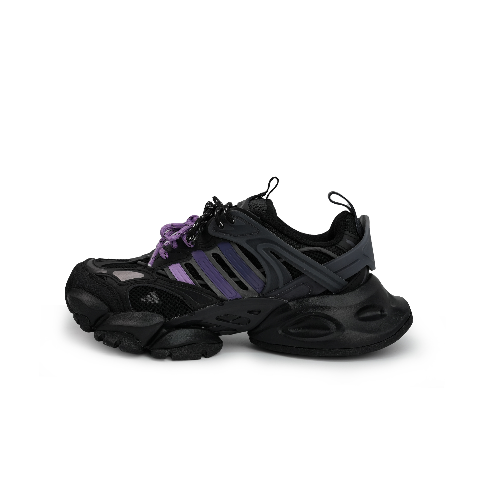 Adidas XLG RUNNER DELUXE Abrasion Resistant Slip Resistant Low top Running Shoes Unisex Black Purple