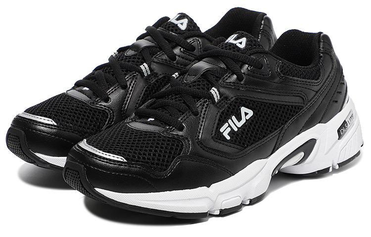 FILA Textile, Mesh Low top Running Shoes Unisex Black Korean Style