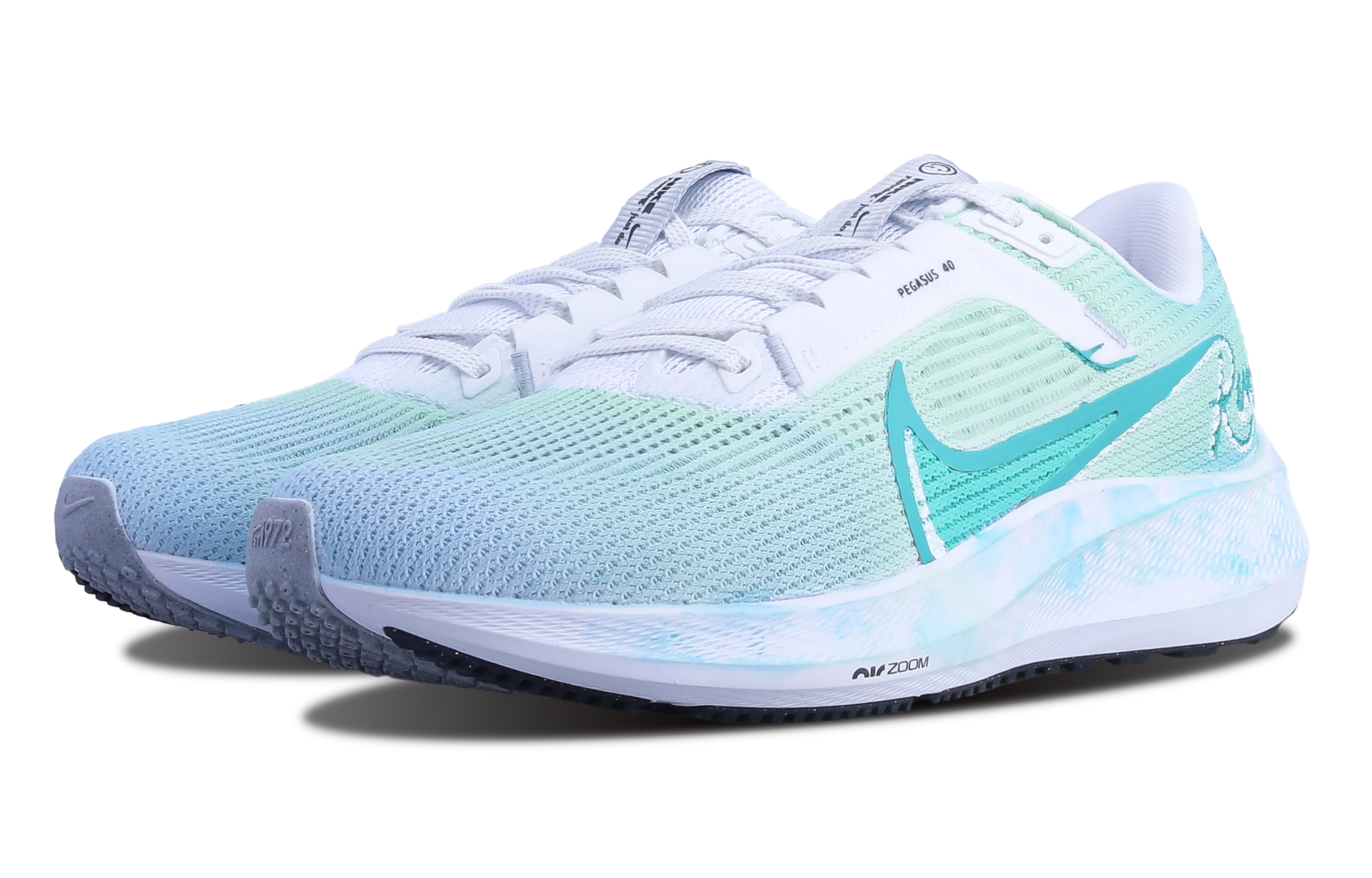 Nike Air Zoom Pegasus 40 Slip Resistant, Abrasion Resistant, Breathable Low top Running Shoes Unisex White Green Blue