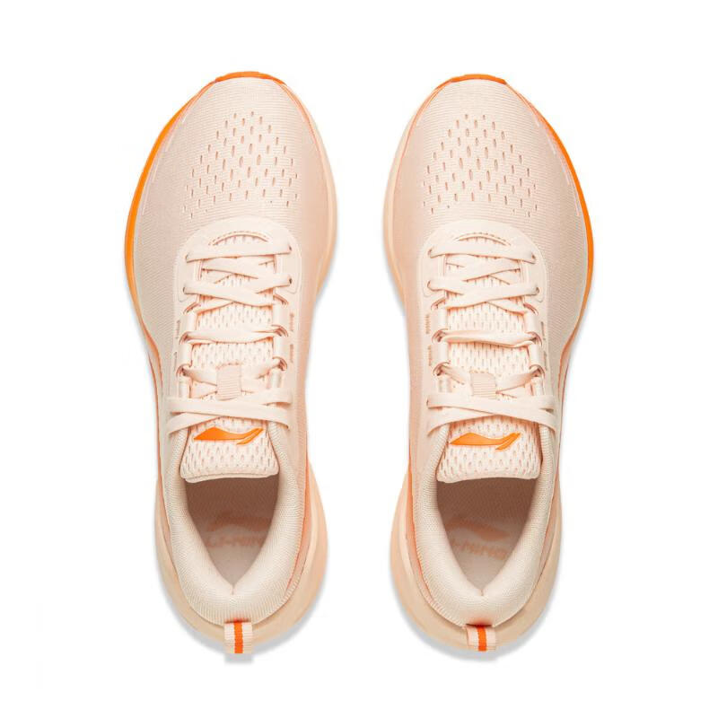 Li Ning Slip Resistant Abrasion Resistant Low top Casual Running Shoes Women’s Beige Orange