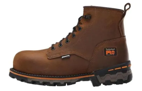 Timberland Boondock Cow Split Leather Waterproof Abrasion Resistant Cushioning Fashion Short Outdoor Boots Men's Brown