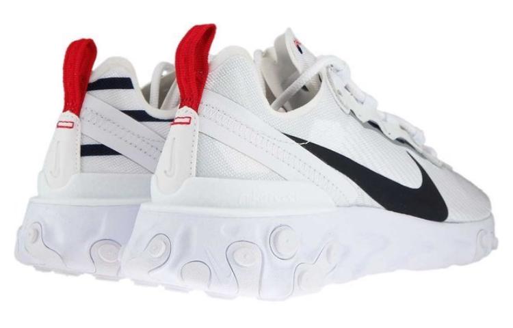 Женские кроссовки Nike React Element 55 Premium (бело-красные) — фото 4