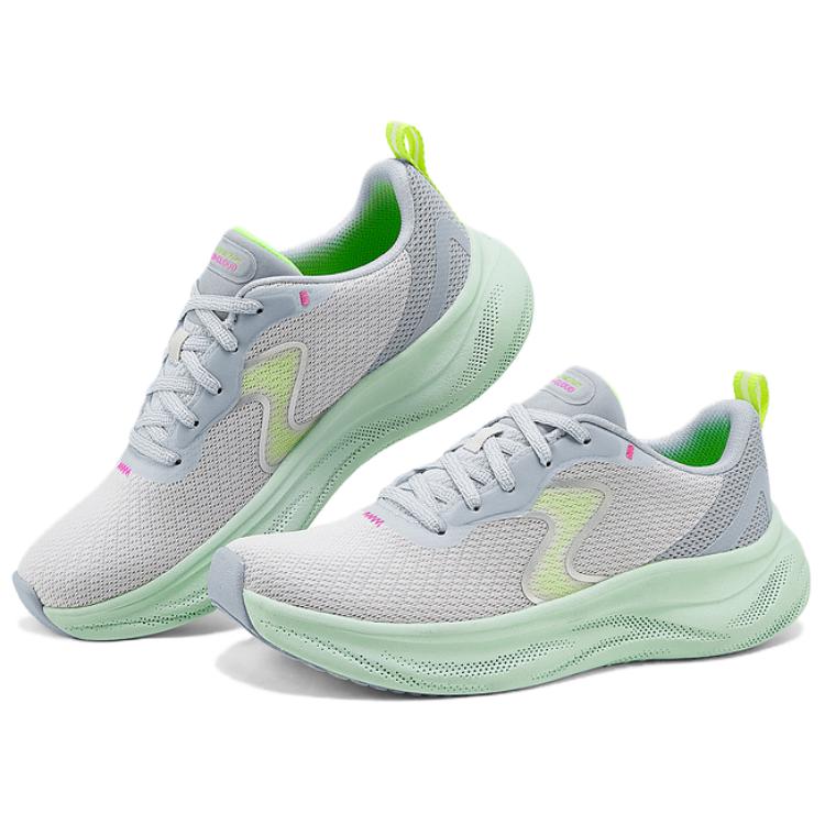 Skechers Skech Cloud Fabric Breathable Low top Casual Running Shoes Women’s Gray Green