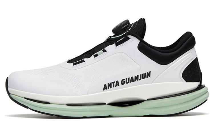 Anta Cushioning Slip Resistant Abrasion Resistant Low top Running Shoes Men’s White Black Green
