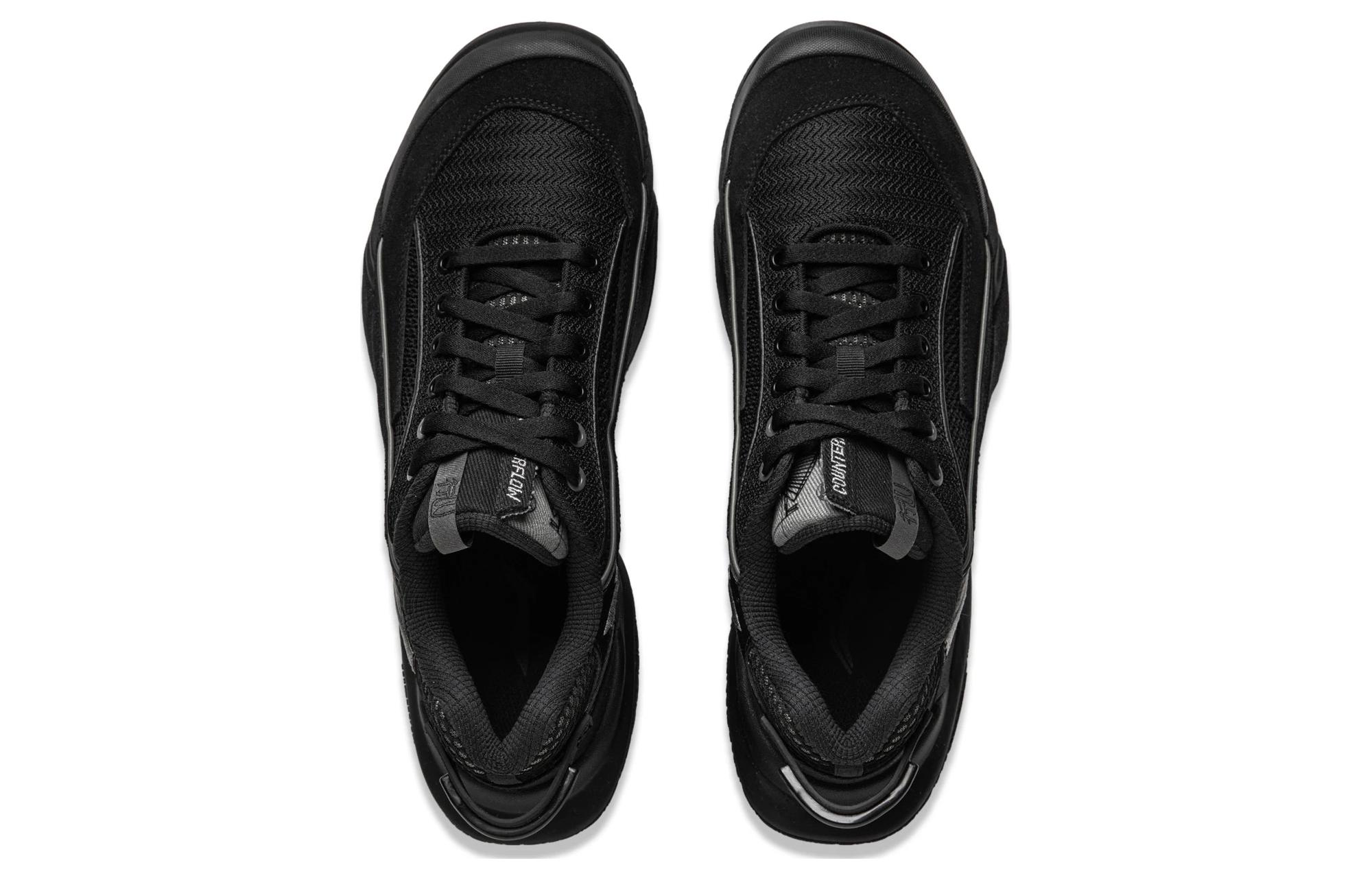 Li Ning Cushioning Abrasion Resistant Breathable Low top Running Shoes Men’s Black