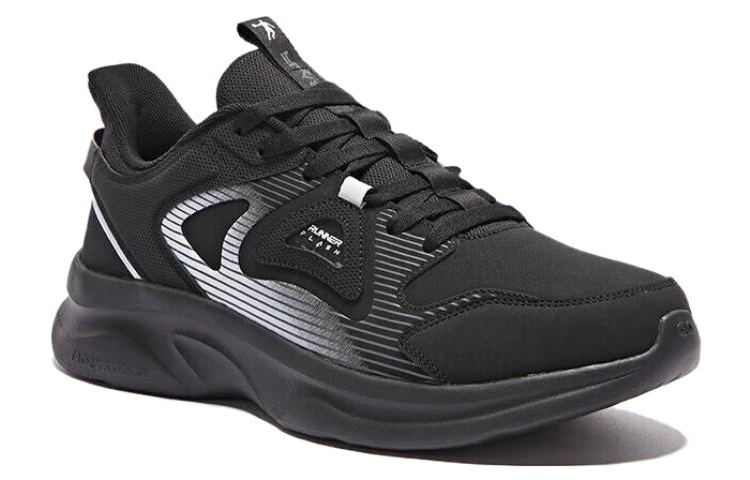 QIAODAN Comfortable Abrasion Resistant Breathable Low top Running Shoes Men’s Black White