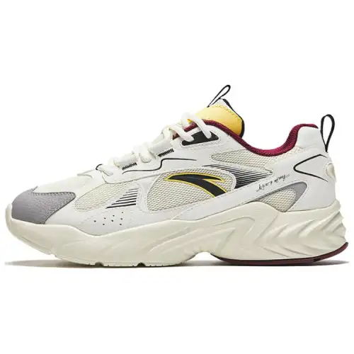 Anta Slip Resistant Abrasion Resistant Slip Resistant Abrasion Resistant Low top Running Shoes Men's White Gray