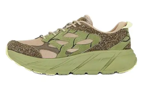 HOKA ONE ONE Clifton LS Slip Resistant Abrasion Resistant Low top Running Shoes Men's Green