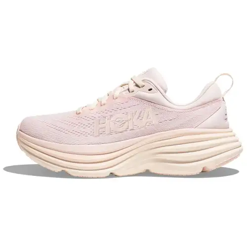 HOKA ONE ONE Bondi 8 Comfortable and Fashionable Fabric Low-top Casual Urban Commuting Running Shoes Women's Pink