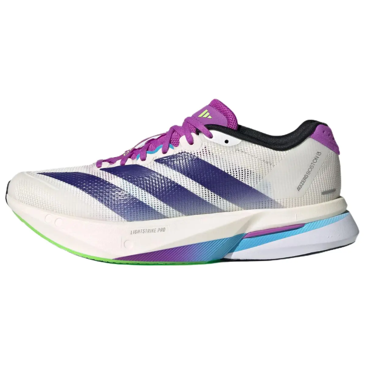 Adidas Adizero Boston 13 Lightstrike Pro,Lighttraxion Marathon Racing Running Shoes Women's White Purple