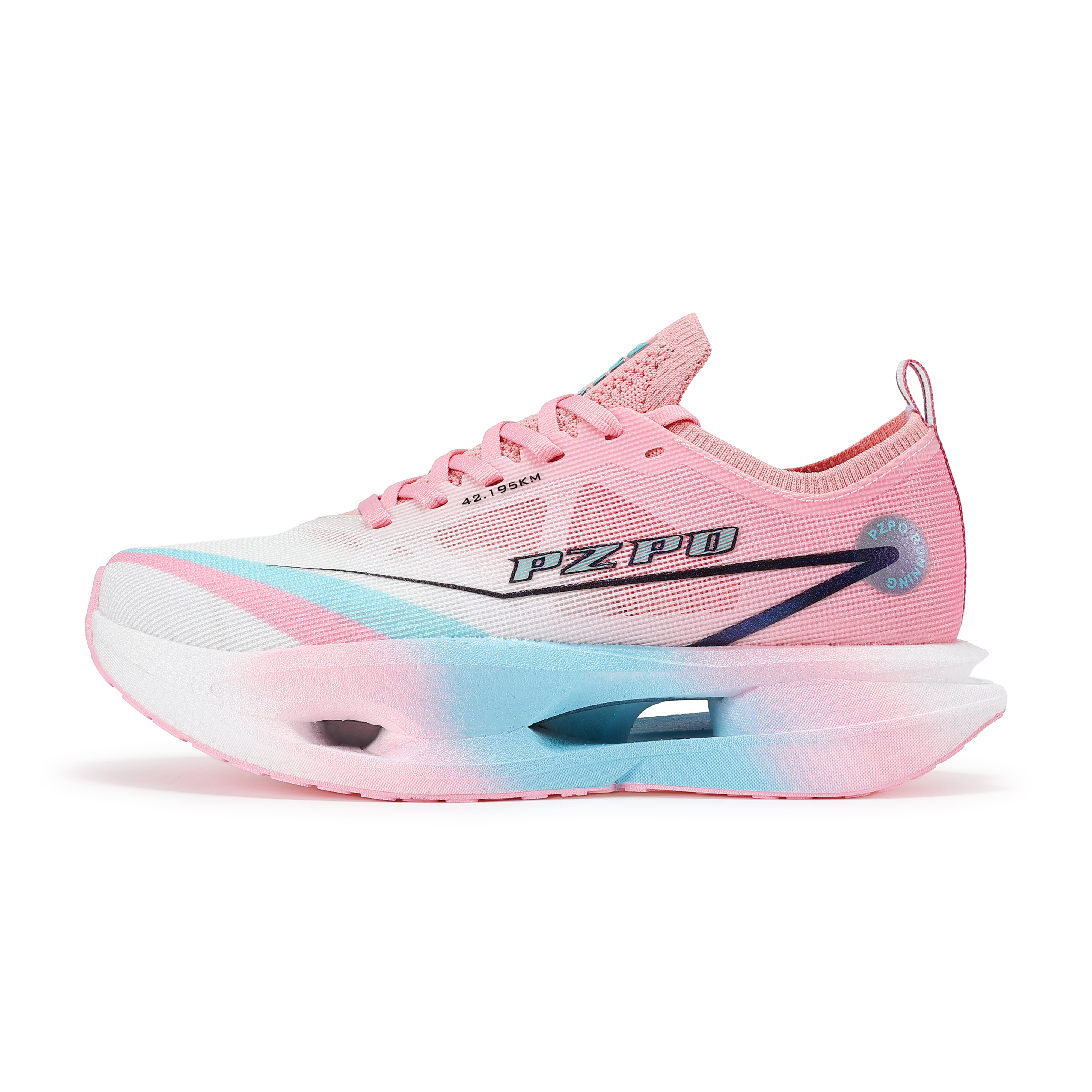 PZPO Low top Running Shoes Unisex Pink Cyan Mismatched