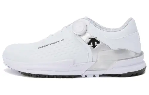 DESCENTE Comfortable Cushioning Abrasion Resistant Cushioning, Wear Resistant Low top Golf Shoes Men's White