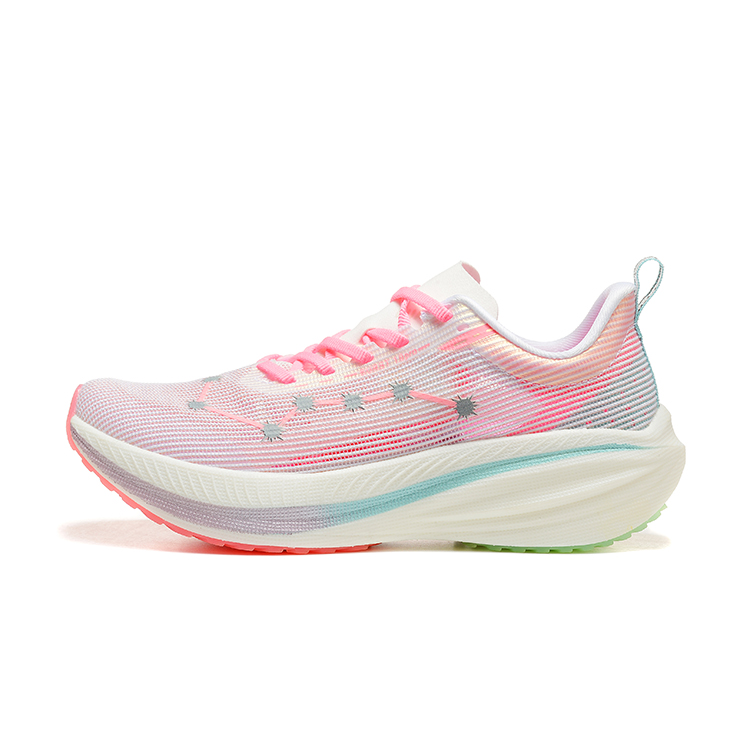 DUANGOU Mesh Low top Running Shoes Unisex Blue Pink Mismatched