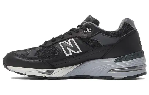 New Balance NB 991 V1 Series Comfortable Leather Wear-Resistant Low-top Running Shoes Men's Black British Made