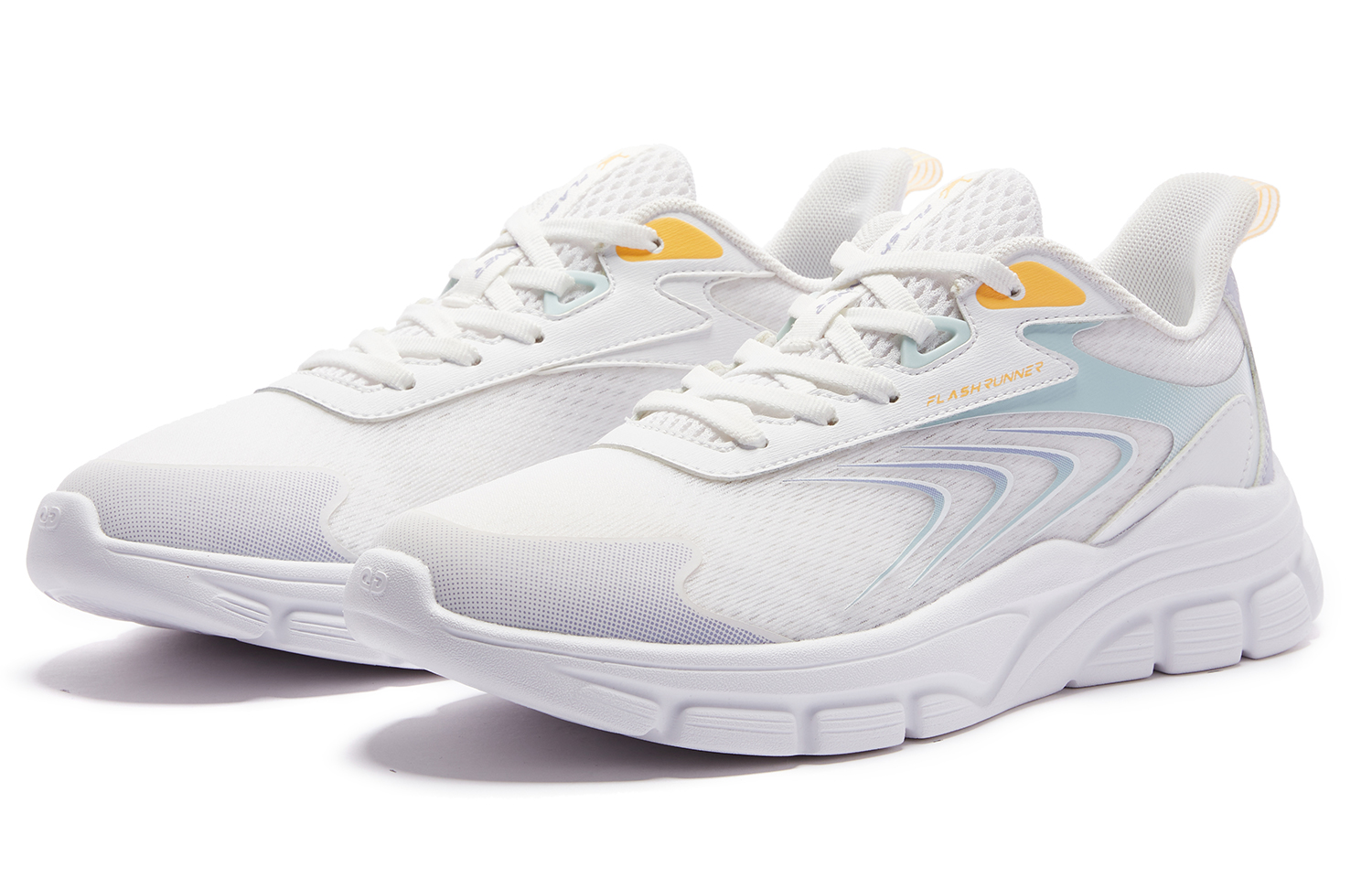 QIAODAN Mesh Slip Resistant, Abrasion Resistant, Breathable Low top Running Shoes Women’s White Cyan Purple
