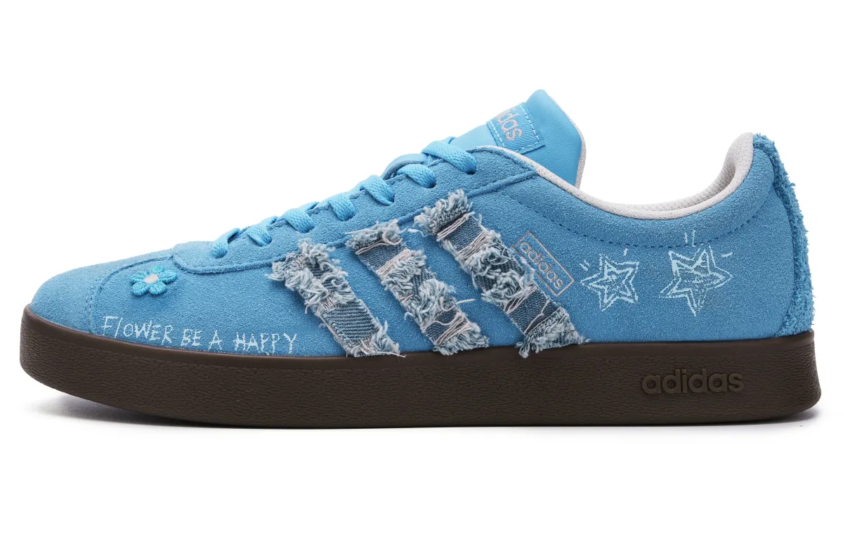 Adidas VL COURT 2.0 Slip Resistant Low top Skateboard Shoes Unisex Blue