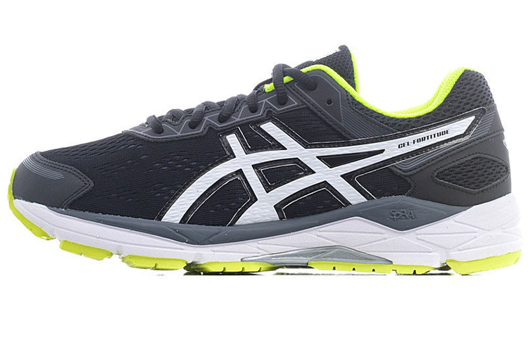 Asics Gel fortitude 7 Comfortable Abrasion Resistant Low top Running Shoes Men's Black White 2E Width