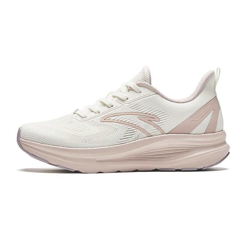 Anta Yunxi Slip Resistant Abrasion Resistant Low top EVA, Rubber Marathon Running Shoes Women’s White Pink