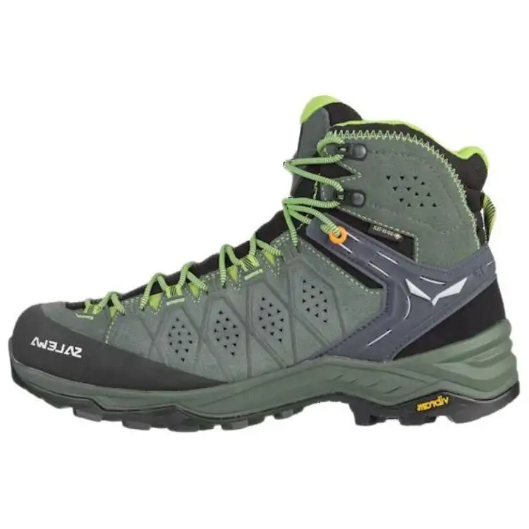 SALEWA Waterproof Abrasion Resistant Cushioning Crew Outdoor Boots Light Green