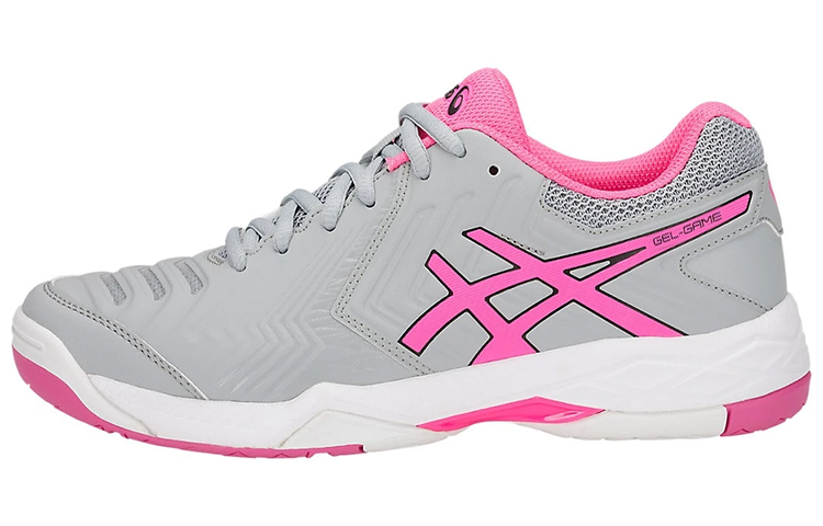 ASICS Gel Game 6 Comfortable Abrasion Resistant Low top Running Shoes Women's Gray Pink