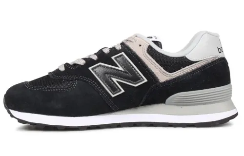 New Balance NB 574 Leather Low top Running Shoes Unisex Black Pink 2E Width
