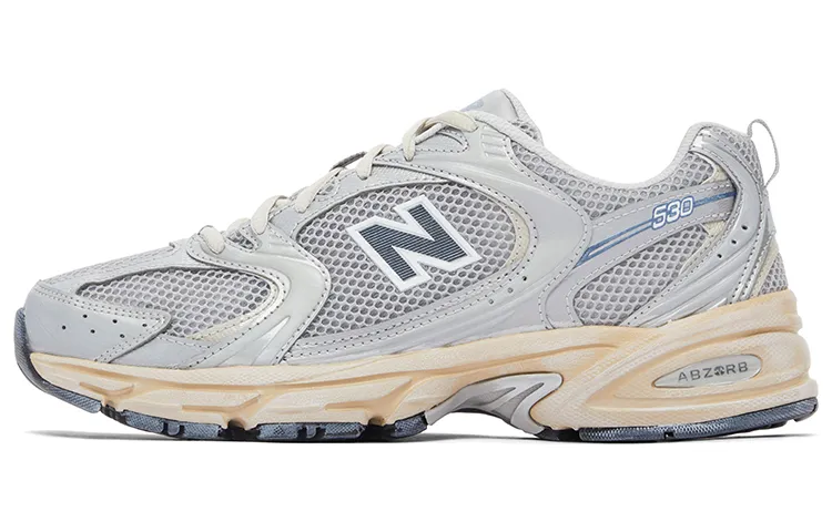 New Balance NB 530 Breathable Low top Running Shoes Unisex Silver