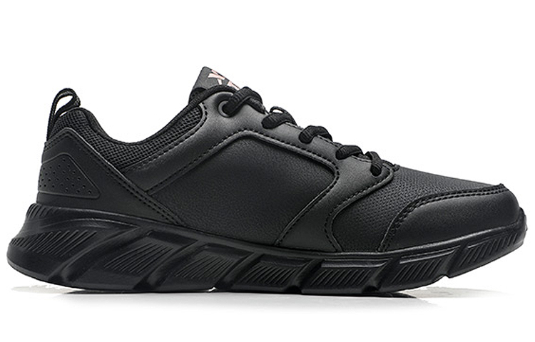 XTEP Synthetic Leather Waterproof And Lightweight Low top Running Shoes Women’s Black Gold