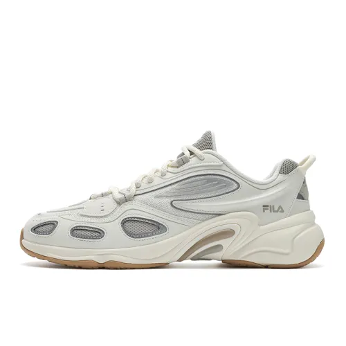 FILA Breathable And Lightweight Low top Casual Shoes Men's White Silver