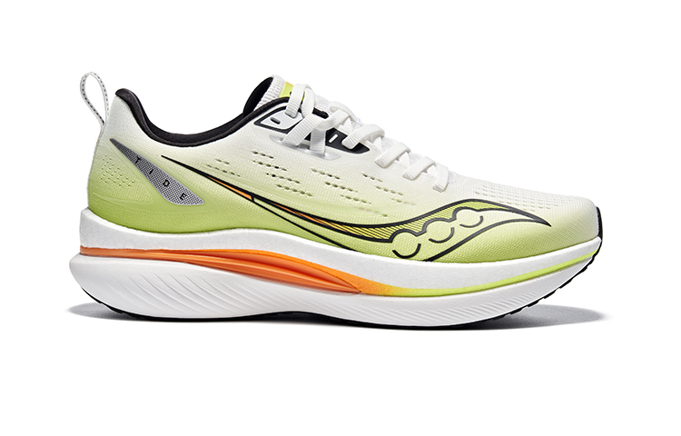 Saucony Tide Slip Resistant Abrasion Resistant Low top Training Running Shoes Men’s White Black Yellow