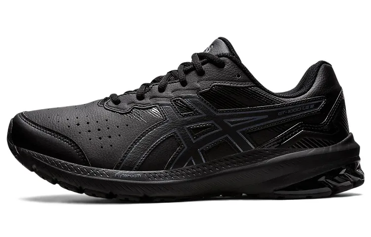 ASICS GT 1000 Leather 2 Comfortable Abrasion Resistant Low top Training Sprint Running Shoes Men's Extreme Night Black