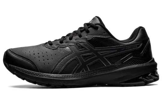 ASICS GT 1000 Leather 2 Comfortable Abrasion Resistant Low top Training Sprint Running Shoes Men's Extreme Night Black