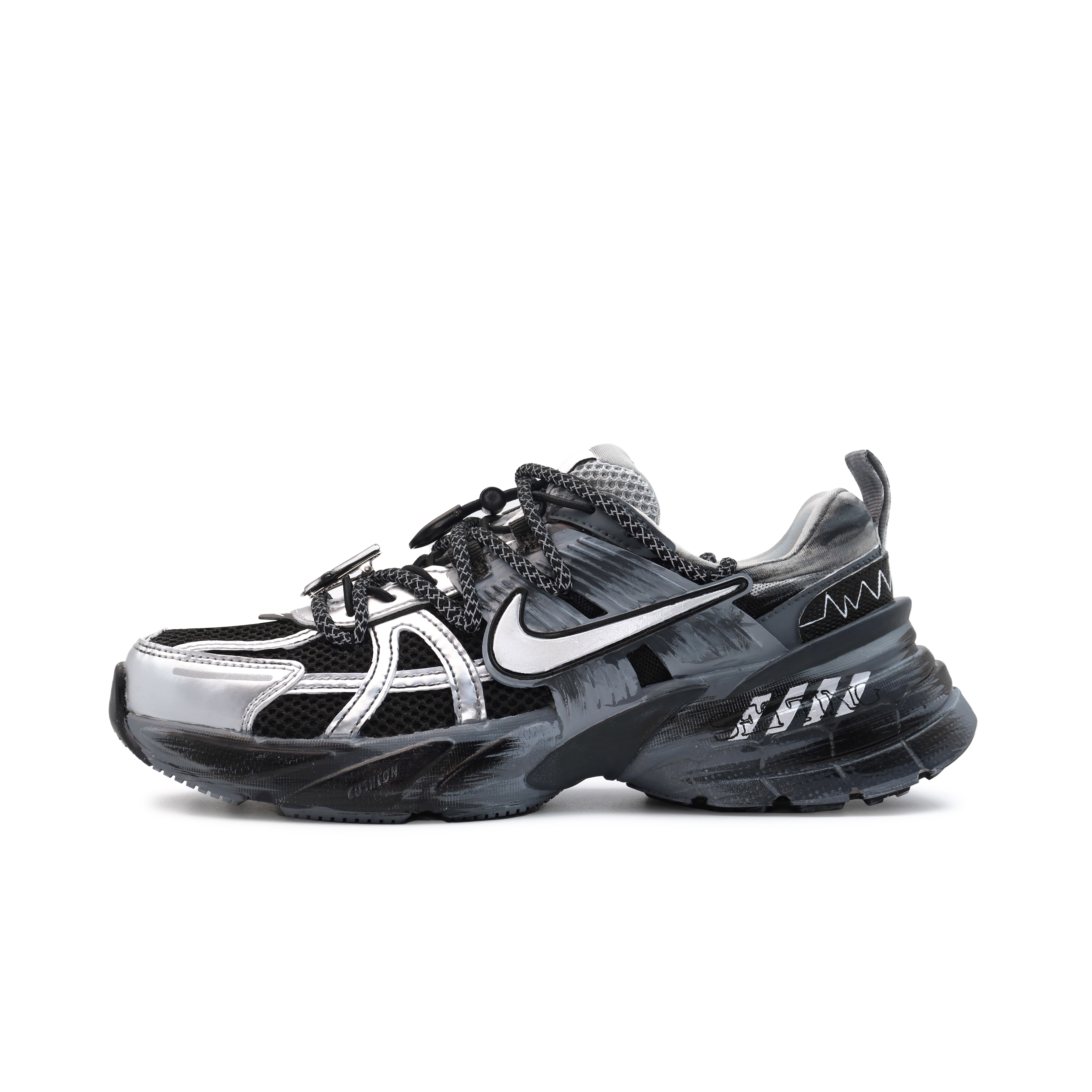 Nike V2K Run Low top Running Shoes Women's Black Silver