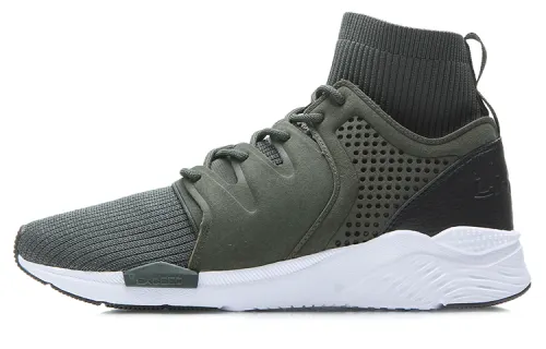 LiNing Shock Absorbers Slip Resistant Abrasion Resistant Breathable High Top Running Shoes Unisex
