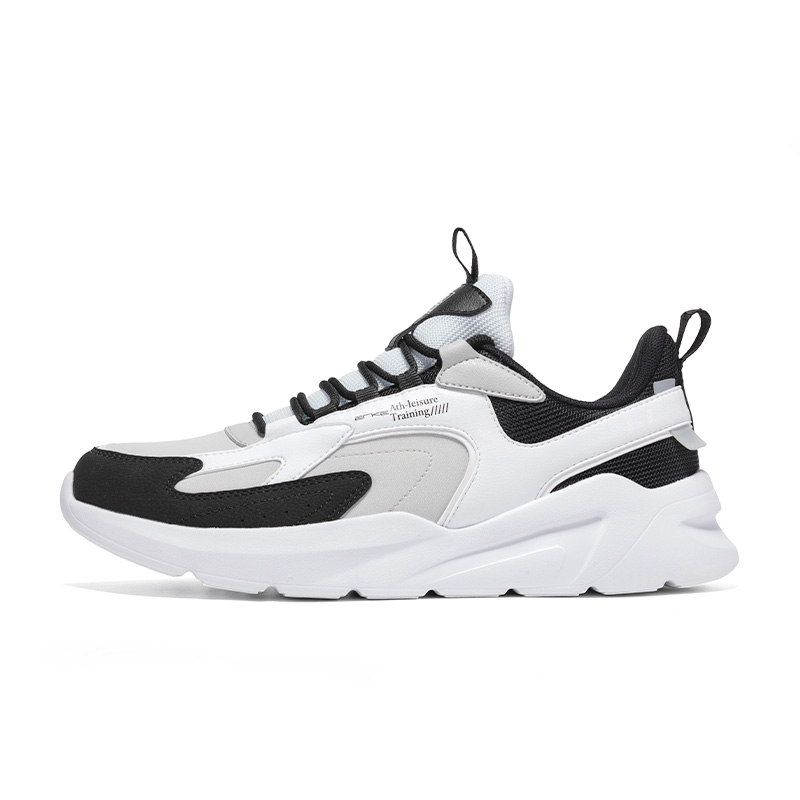 Erke Lightweight Anti Slip Low top Casual Running Shoes Men’s White Gray Black