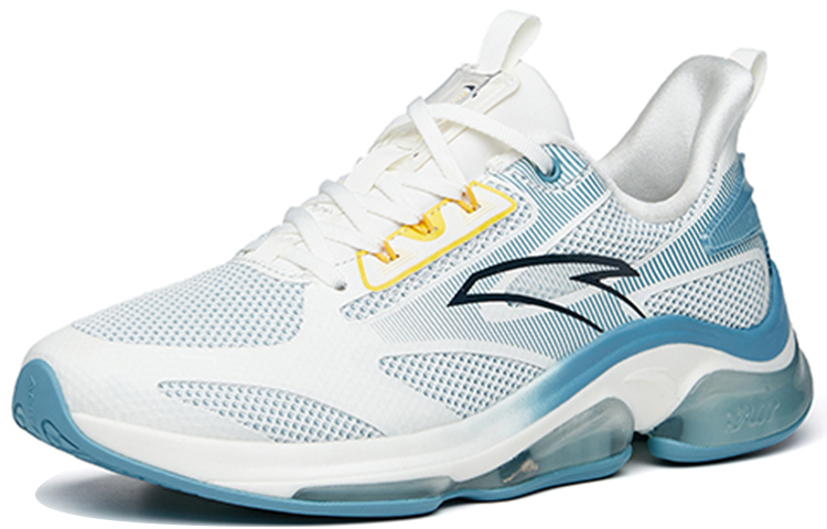 Anta Cushioning Slip Resistant Abrasion Resistant Breathable Low top Running Shoes Men’s White Blue Yellow