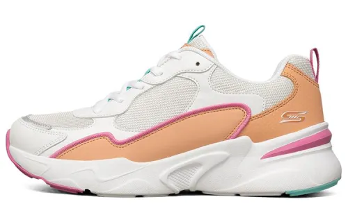 Skechers BOBS BAMINA Comfortable Textile, Synthetic Leather Low top Running Shoes Women's Orange White Pink