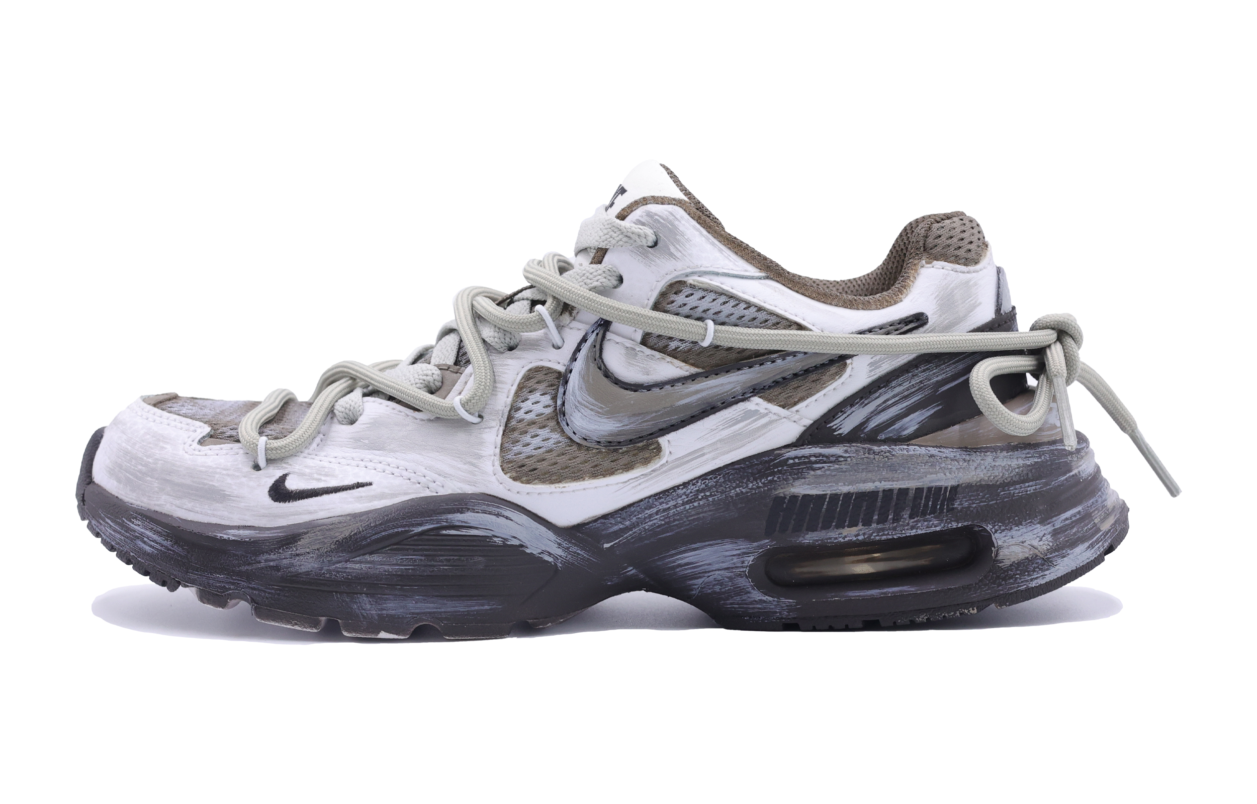 Nike Air Max Fusion Cushioning Slip Resistant Abrasion Resistant Low top Running Shoes Women’s White Gray Brown