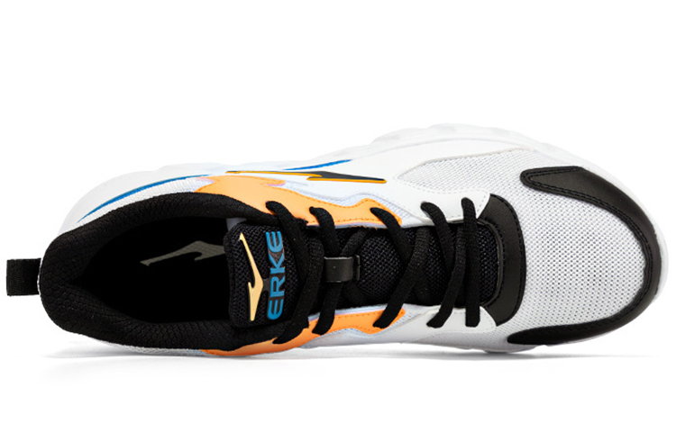 Erke Comfortable Abrasion Resistant, Breathable, Lightweight Low top Running Shoes Men’s White Black