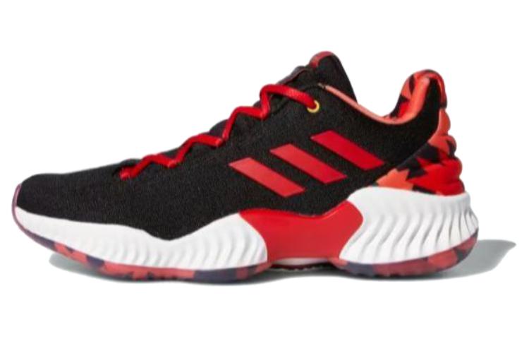 Adidas Pro Bounce 2018 Abrasion Resistant Breathable Low top Running Shoes Unisex Black Red