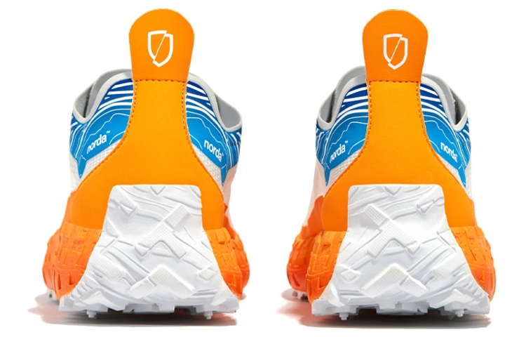 NORDA 001 Lace Up Fabric Abrasion Resistant Abrasion Resistant Low top Running Shoes Women’s White Blue Orange