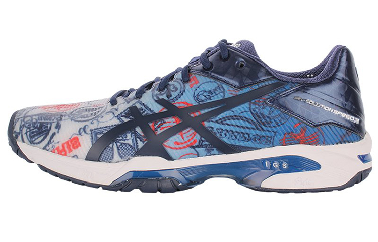 Asics Gel Solution Speed 3 Comfortable Abrasion Resistant Low top Running Shoes Men's Blue Black